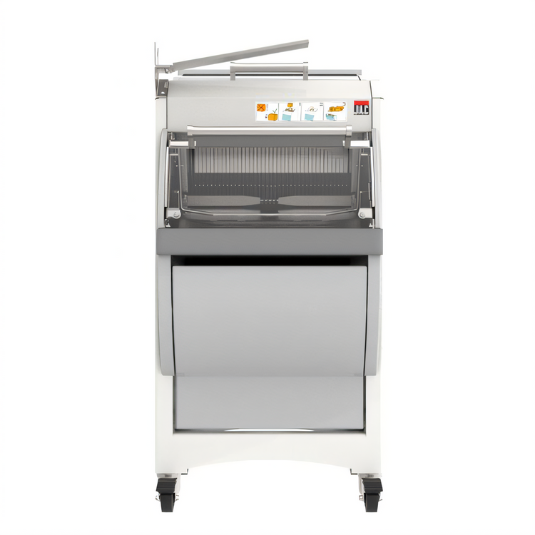 Product image #1 for JAC Machines Self-Service Floor Model Automatic Bread Slicer with Variable Slice Thickness and 17-Inch Max Loaf Capacity