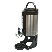 Winco 1.5 Gallon Stainless Steel Insulated Beverage Dispenser with Sight Glass and Tomlinson Faucet