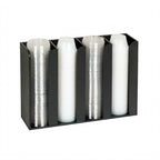Thumbnail image #1 for Dispense-Rite CTCO-4BT Portion Cup & Lid Organizer, 4-Section, Countertop/Wall Mount, Black Polystyrene