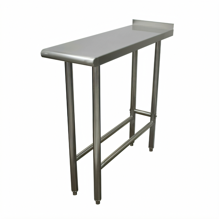 Product image #1 for Advance Tabco 15 Inch x 30 Inch Open Base Equipment Filler Table with 304 Stainless Steel Top and 1-1/2 Inch Rear Up-Turn