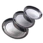 Thumbnail image #1 for American Metalcraft HMOST1317 Hammered Stainless Steel Oval Serving Tray, 17-1/4 x 13-1/4 x 1-1/8 Inches Case of 6