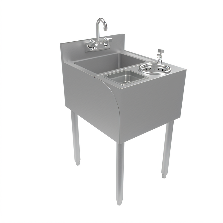 Product image #1 for BK Resources 18-Inch Wide Stainless Steel Underbar Speed Station with Dump Sink