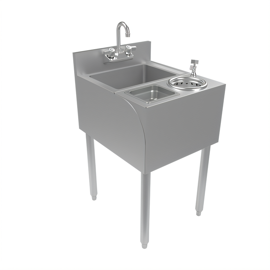 Product image #1 for BK Resources 18-Inch Wide Stainless Steel Underbar Speed Station with Dump Sink