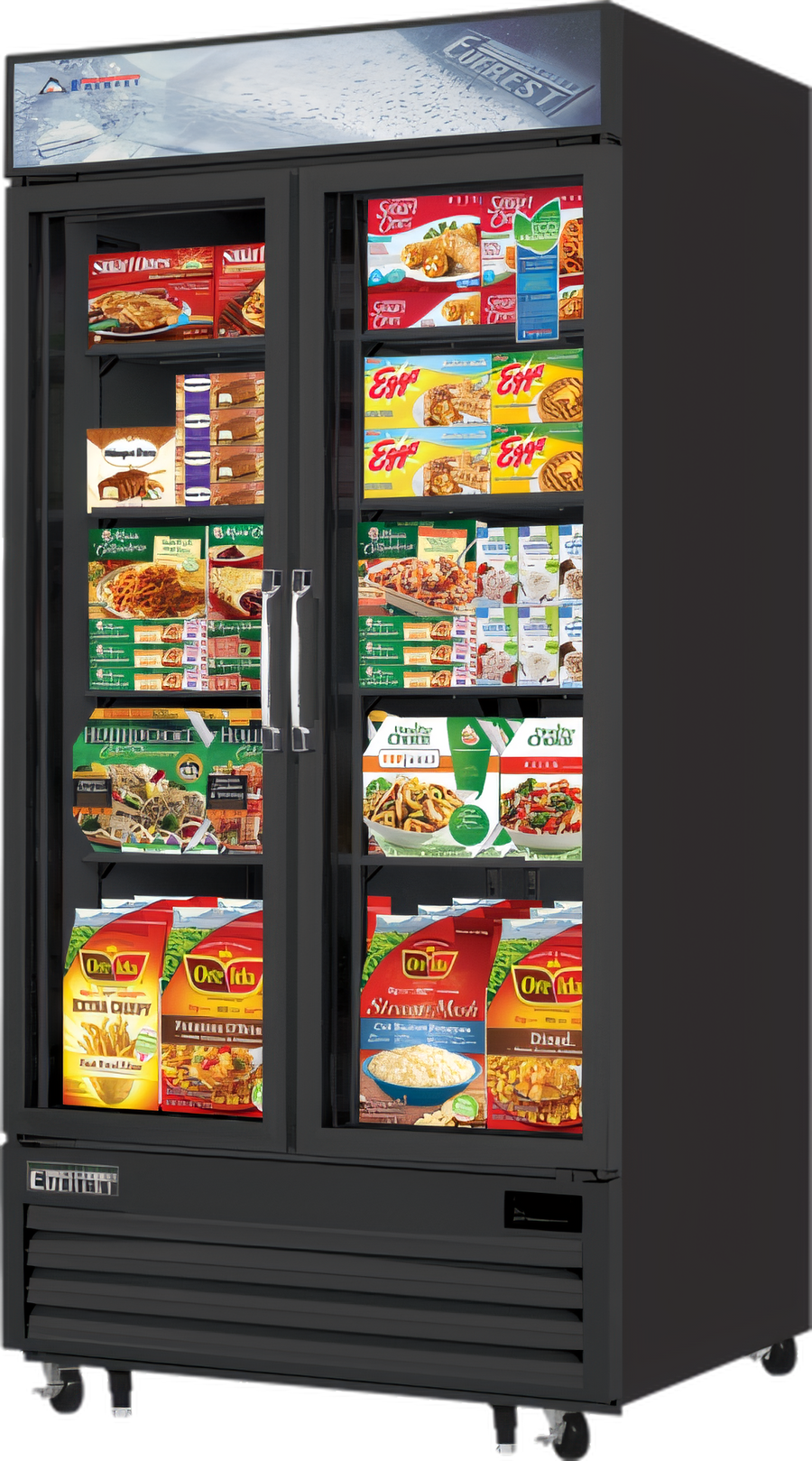 Product image #1 for Everest Refrigeration EMGF36B Two-Section Glass Door Merchandiser Freezer, 36 Cu. Ft., 41-Inch Wide, Bottom-Mounted Self-Contained