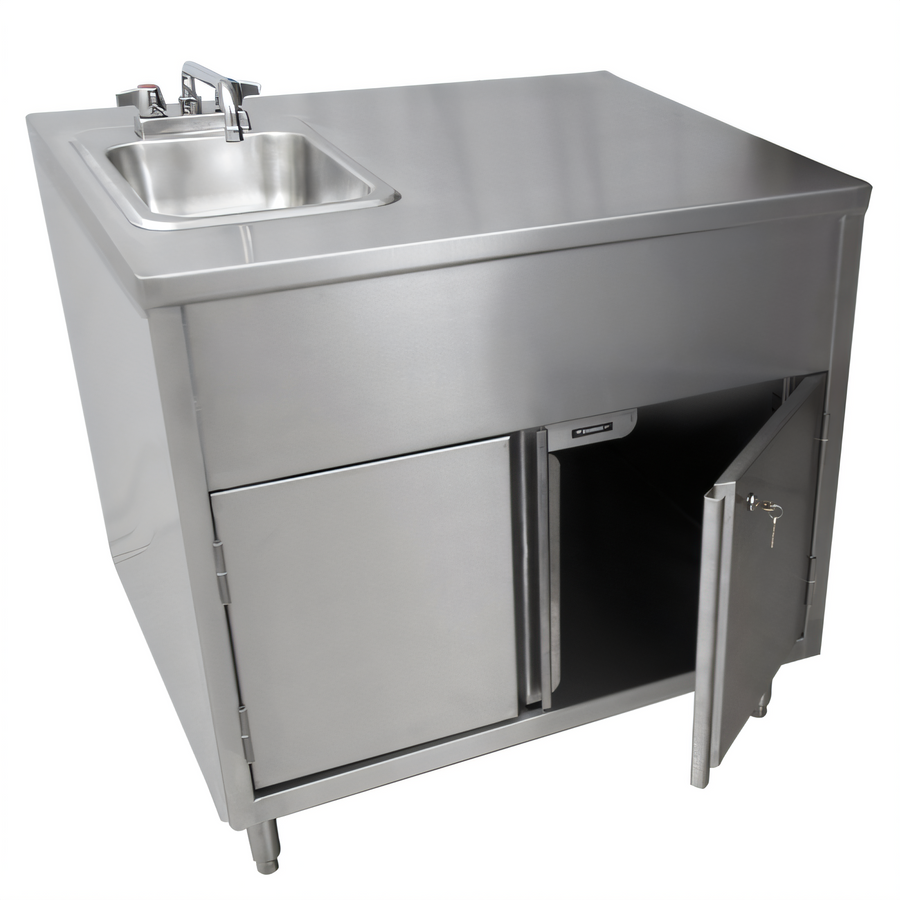 Product image #1 for BK Resources EM-14G Hinged Fascia Doors for 96-Inch Cabinet
