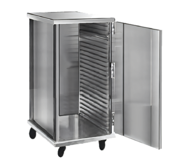 Product image #1 for FWE Intermediate Height Enclosed Non-Insulated Aluminum Pan Rack Transport Cabinet, 24 Slides, 18 x 26 Tray Capacity