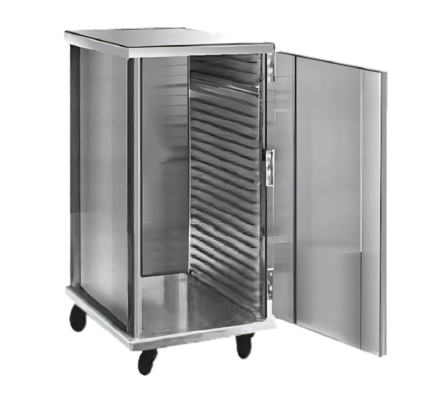 Product image #1 for FWE Intermediate Height Enclosed Non-Insulated Aluminum Pan Rack Transport Cabinet, 24 Slides, 18 x 26 Tray Capacity
