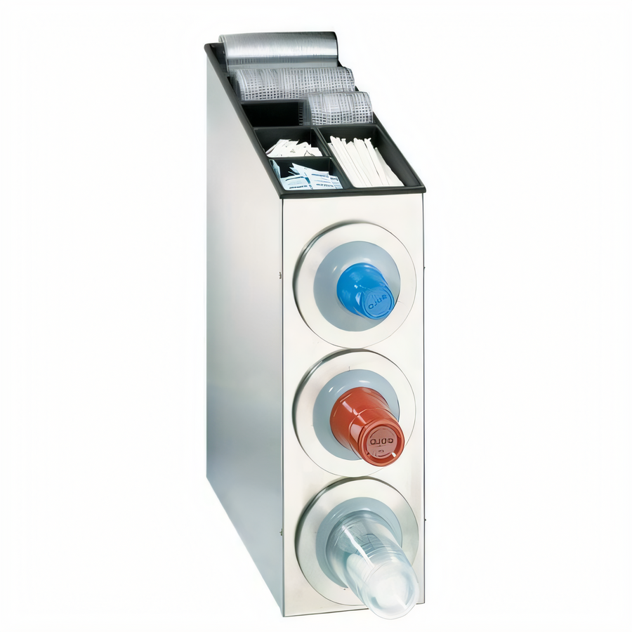 Product image #1 for Dispense-Rite BFL-L-3SS Countertop Stainless Steel Cup and Lid Dispensing Cabinet