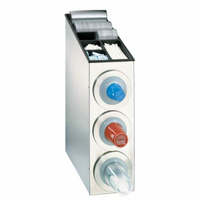 Dispense-Rite BFL-L-3SS Countertop Stainless Steel Cup and Lid Dispensing Cabinet