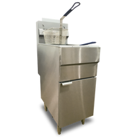 Omcan Natural Gas Floor Fryer, 15.5-Inch Wide, 50 lb Oil Capacity