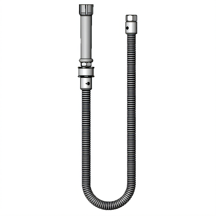 Product image #1 for T&S Brass 36-Inch Flexible Stainless Steel Pre-Rinse Replacement Hose with Gray Handle and Swivel