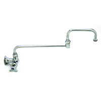 T&S Brass Single Pantry Wall-Mount Faucet with 18-Inch Double-Joint Swing Nozzle