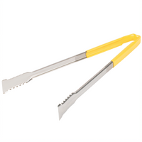 Vollrath VersaGrip 16-Inch One-Piece Springless Stainless Steel Tongs with Yellow Kool-Touch Handle