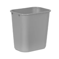 Rubbermaid Commercial Products 28-Quart Gray Plastic Waste Basket with Rolled Rim