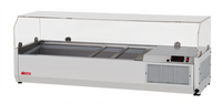 Turbo Air E-Line Countertop Salad Prep Table with Clear Hood, 47-1/4 Inch, 8-Pan Capacity, R-290 Self-Contained Refrigeration