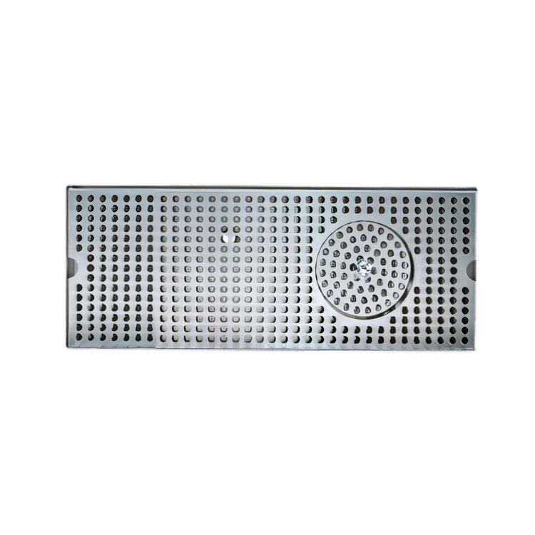 Product image #1 for Micro Matic Surface-Mount Stainless Steel Drip Tray Trough with Integral Glass Rinser, 12 x 5 Inch