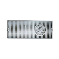 Micro Matic Surface-Mount Stainless Steel Drip Tray Trough with Integral Glass Rinser, 12 x 5 Inch