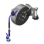 Thumbnail image #1 for T&S Brass B-7222-C01-STB Enclosed Epoxy-Coated Steel Retractable Hose Reel, 30 ft x 3/8 in Hose, High-Flow Swivel Spray Valve