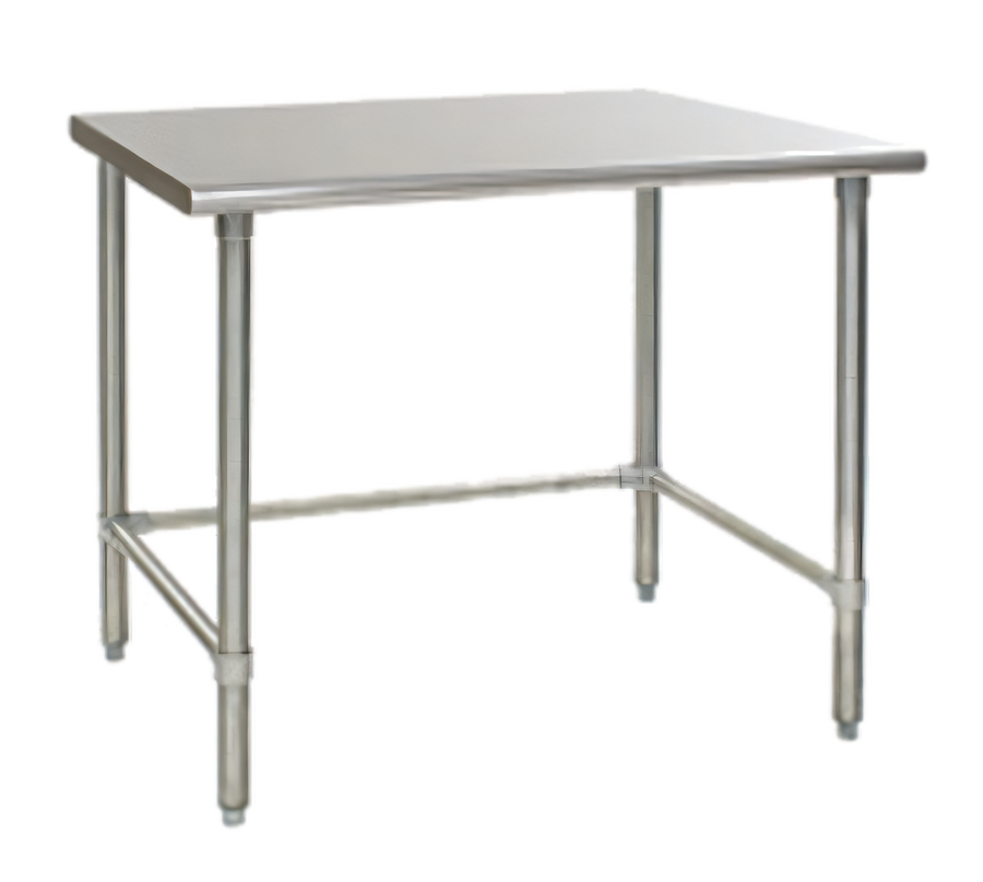 Product image #1 for Eagle Group Budget Series 48" W x 36" D Flat Top 430 Stainless Steel Work Table with Open Tubular Base