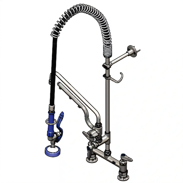 Product image #2 for EverSteel ULTRARINSE Stainless Steel Wall-Mount Pre-Rinse Faucet Assembly with Add-On Faucet, 8-Inch Centers