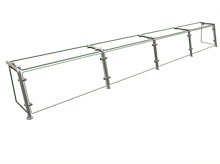 Product image #1 for Hatco Flav-R-Shield Single-Sided Full-Service Pass-Over Sneeze Guard, 4-Bay, 132 Inch Wide