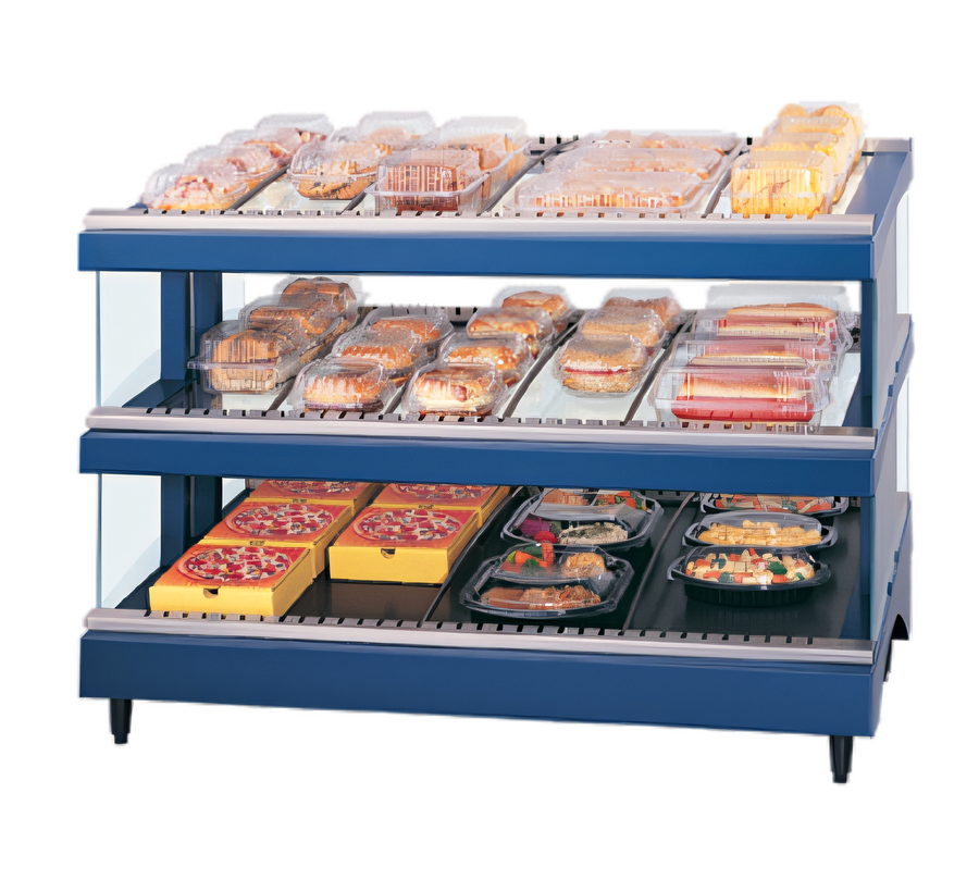 Product image #1 for Hatco Glo-Ray® Designer Slant Hot Food Display Warmer with Dual Heated Glass Shelves, 39.25-Inch Countertop