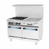 Thumbnail image #1 for Turbo Air Bake Tech Innovation 48-Inch Commercial Gas Range with 4 Open Burners, 24-Inch Right-Side Griddle and 2 Standard Ovens