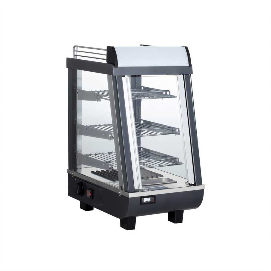 Product image #1 for CAC China 19-Inch Wide Countertop Heated Food Display Merchandiser with 3 Adjustable Shelves and 2 Glass Doors