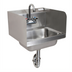 Thumbnail image #1 for BK Resources Wall-Mounted 304 Stainless Steel Hand Sink with Side Splashes and Faucet, 14 x 10 x 5-Inch Bowl