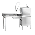 Thumbnail image #1 for Eagle Group SDTL-48-16/3-SL-X 48-Inch Straight Soiled Dishtable with Left-to-Right 20 x 20 x 5-Inch Pre-Rinse Sink, 16-Gauge 304 Stainless Steel