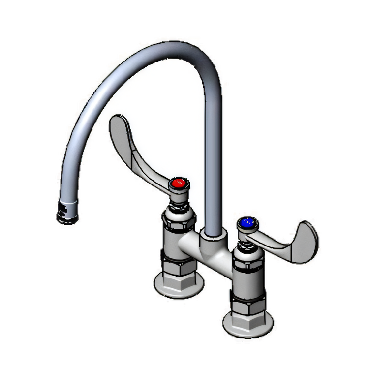 Product image #1 for Surgical Deck-Mount Mixing Faucet with 8 3/4-Inch Swivel Gooseneck