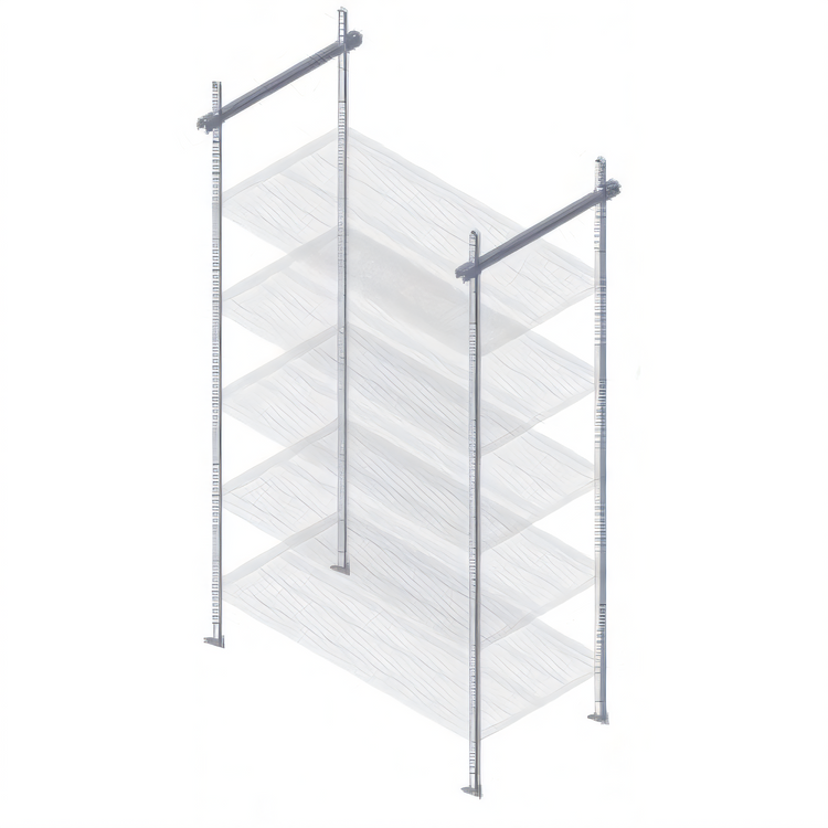 Product image #1 for Quantum 18-Inch Overhead Track Shelving Intermediate Kit, Black Epoxy Antimicrobial Finish