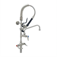 EverSteel Stainless Steel Single-Hole Deck-Mount Pre-Rinse Mixing Faucet with 8-Inch Swing Nozzle and 1.15 GPM Spray Valve