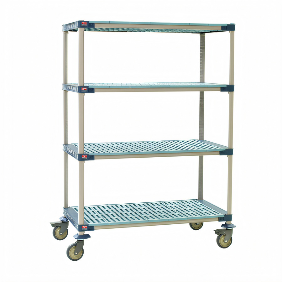 Product image #1 for MetroMax 4 Four-Tier Mobile Open Grid Polymer Shelving Unit, 48 x 24 x 68 Inches
