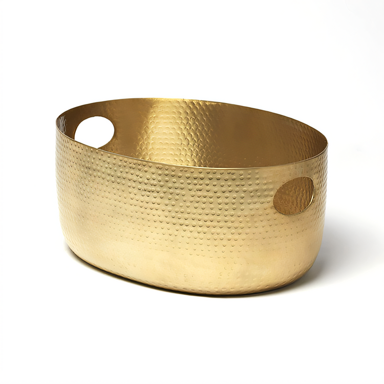 Product image #1 for American Metalcraft Oval Hammered Gold Aluminum Beverage Tub, 16-1/4 Qt.