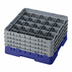 Thumbnail image #2 for Cambro Camrack Full Size 25-Compartment Glass Rack with 4 Soft Gray Extenders, Navy Blue