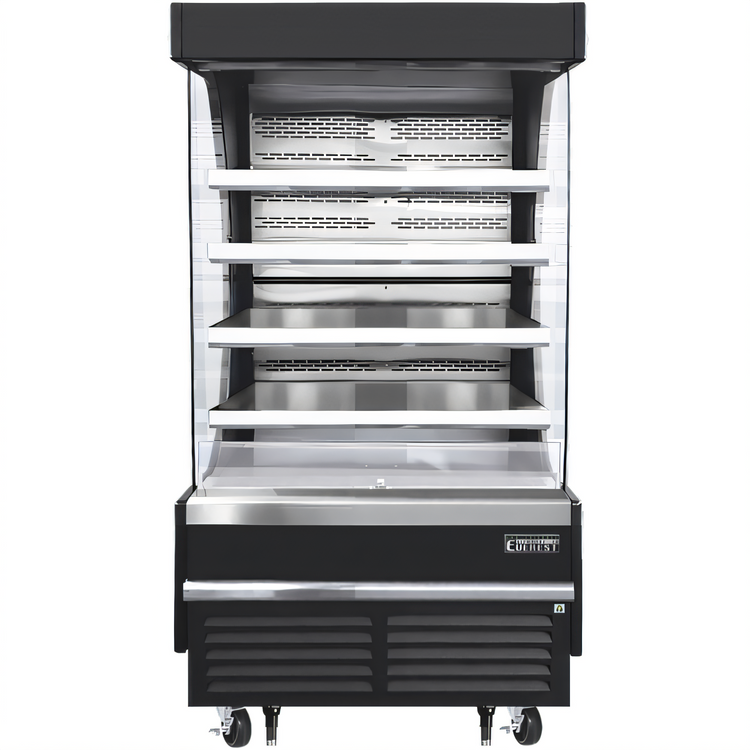 Product image #1 for Everest Refrigeration Vertical Open Display Merchandiser, 37-1/4"W x 28-3/8"D x 78"H, 12.8 Cu. Ft., Black