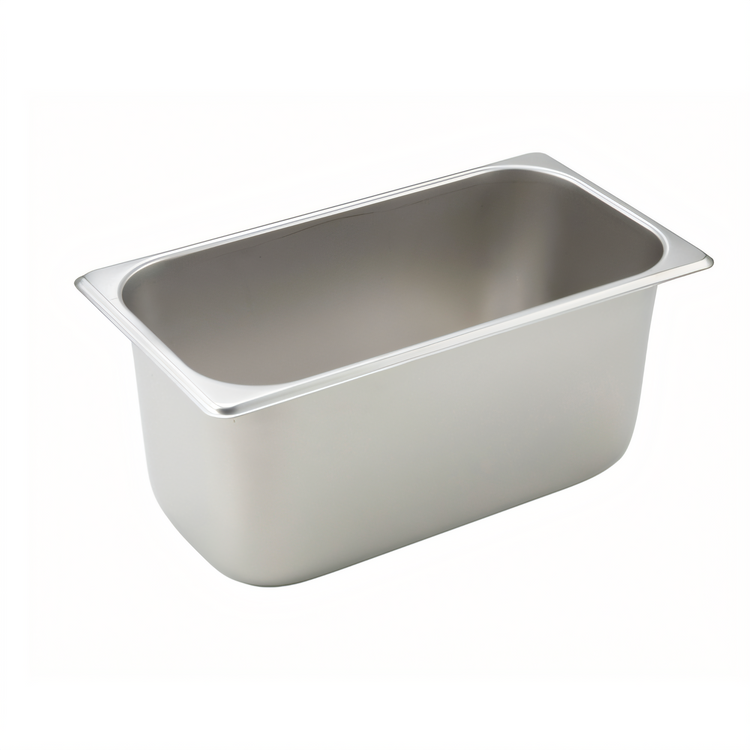 Product image #1 for Winco 1/3 Size Straight-Sided Solid Steam Table Hotel Pan, 6-Inch Deep, 25 Gauge Stainless Steel
