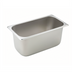Thumbnail image #1 for Winco 1/3 Size Straight-Sided Solid Steam Table Hotel Pan, 6-Inch Deep, 25 Gauge Stainless Steel