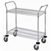 Thumbnail image #1 for Quantum 48-Inch x 18-Inch Gray Epoxy Antimicrobial 2-Shelf Wire Utility Cart
