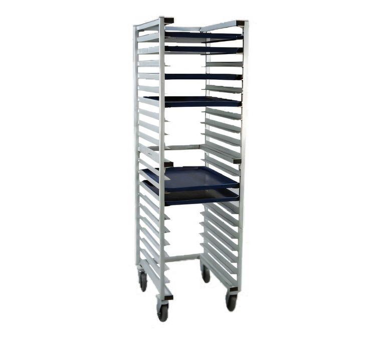 Product image #1 for New Age U-Type Mobile Full-Height Front-Load Nesting Aluminum Bun Pan Rack, 20-Pan Capacity