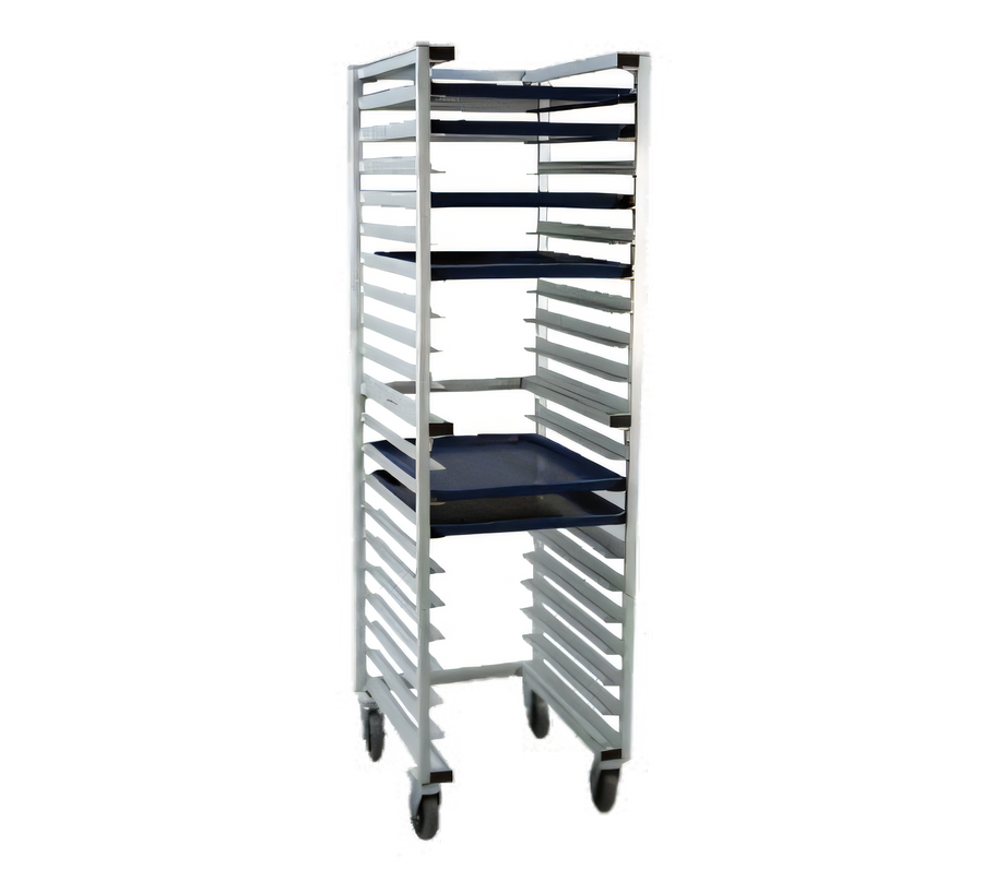 Product image #1 for New Age U-Type Mobile Full-Height Front-Load Nesting Aluminum Bun Pan Rack, 20-Pan Capacity