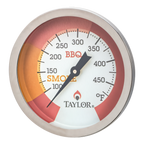 Thumbnail image #1 for Taylor Precision 814GW Smoker Thermometer, Dial, 100°–475°F, 2-3/4" Dial, 1-7/8" Stainless Steel Stem Case of 6