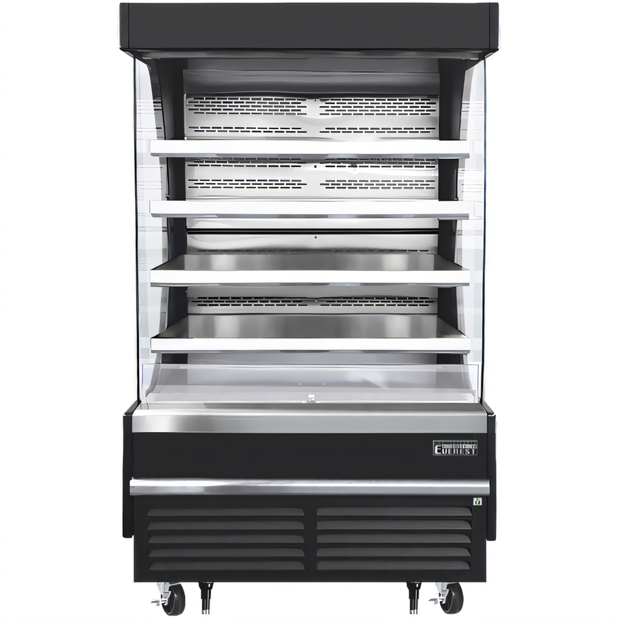 Product image #1 for Everest Refrigeration EOMV-48-B-35-T Vertical Open Display Merchandiser, 48" Wide, 24 Cu. Ft., Bottom Mount Refrigeration, Black