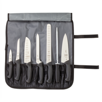 Mercer Culinary Millennia 8-Piece Knife Roll Set with 7-Pocket Roll and Sharpening Steel