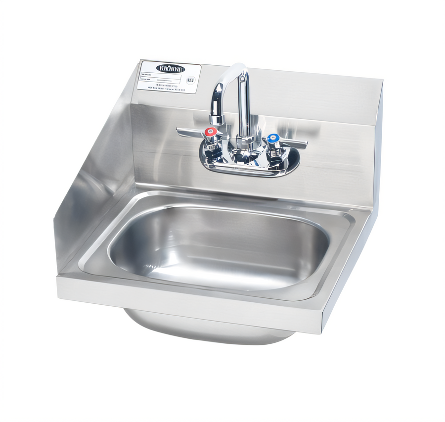 Product image #1 for Krowne Wall-Mount Stainless Steel Hand Sink with Left Side Splash and Faucet Included