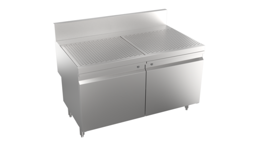 Product image #1 for Krowne Stadium Series 48-Inch Stainless Steel Underbar Drainboard Cabinet with Open Front Base