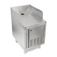 Underbar Point-of-Service Cabinet, 18 x 24 x 32-1/2 Inch, 6 Inch Backsplash, Right-Hinged Vented Door, Stainless Steel