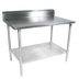 Thumbnail image #1 for John Boos Stallion 24 x 36 Inch Stainless Steel Top Work Table with 5-Inch Backsplash and Adjustable Undershelf