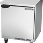 Thumbnail image #1 for Beverage Air WTR27HC-FLT 27-Inch One-Section Worktop Refrigerator, 5.25 Cu. Ft., Solid Door, Flat Stainless Steel Top
